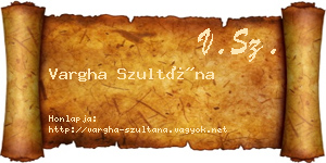 Vargha Szultána névjegykártya